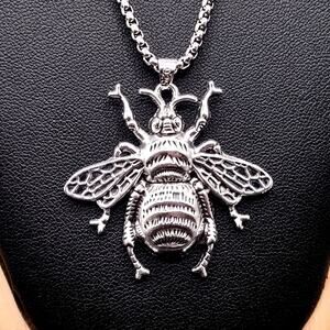 Silver Plated Large Bumblebee Necklace Boho Women's  Anniversary Birthday Gift
